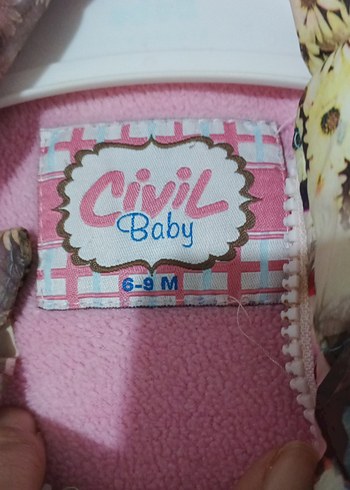 Çiçek Desenli Kapüşonlu Kız Mont - Görsel 3