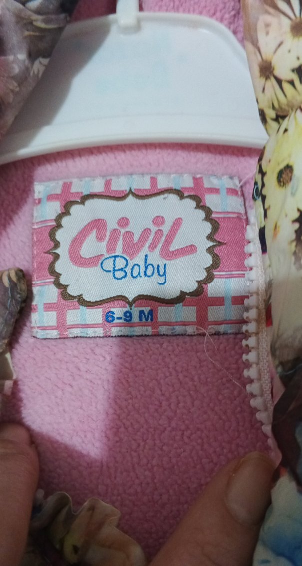 Çiçek Desenli Kapüşonlu Kız Mont - Görsel 3