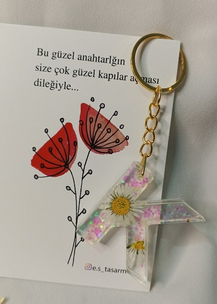 Epoksi harf anahtarlık  - Görsel 4