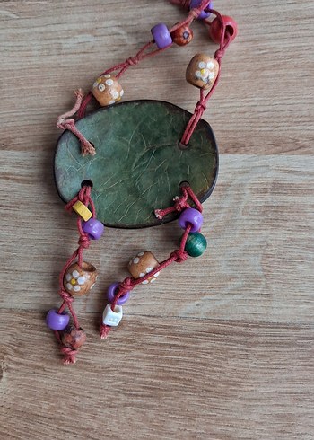 Uzun Çok Renkli Boncuklu Bohem Kolye - Görsel 4