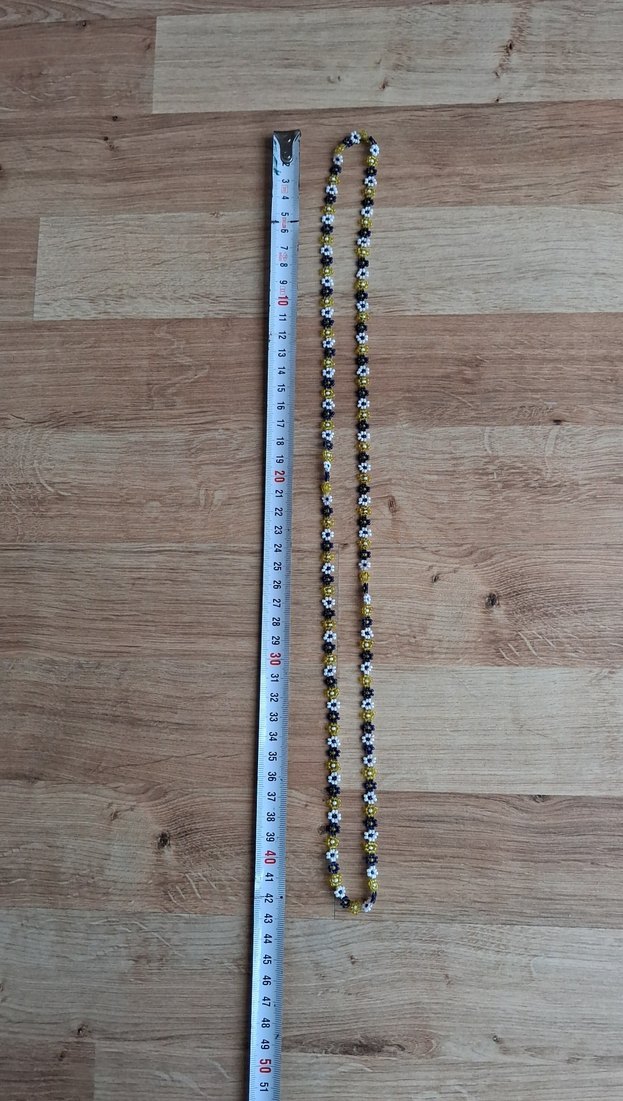 Çok Renkli Boncuklu çiçek motiflii Kadın Kolye - Görsel 3