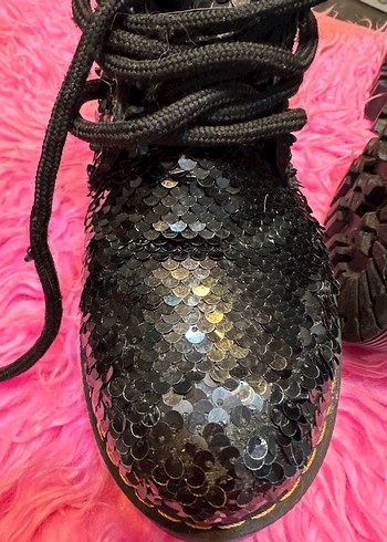 Siyah Parlak payetli Platform Topuklu Goth Botlar - Görsel 4