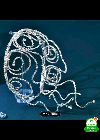 Simli Metal Saç Aksesuarı sıfır - Görsel 4