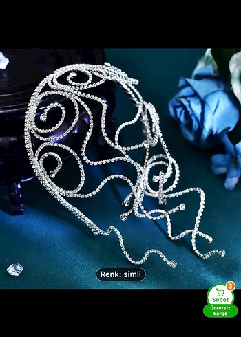 Simli Metal Saç Aksesuarı sıfır - Görsel 5