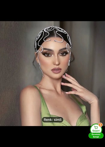 Simli Metal Saç Aksesuarı sıfır - Görsel 2