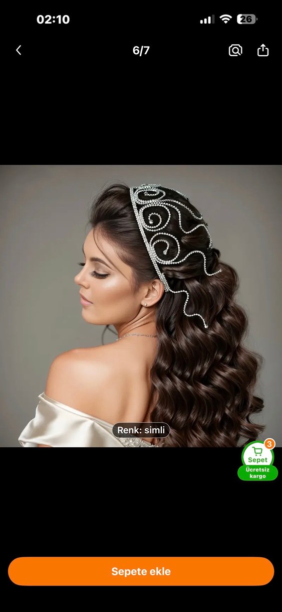 Simli Metal Saç Aksesuarı sıfır - Görsel 3