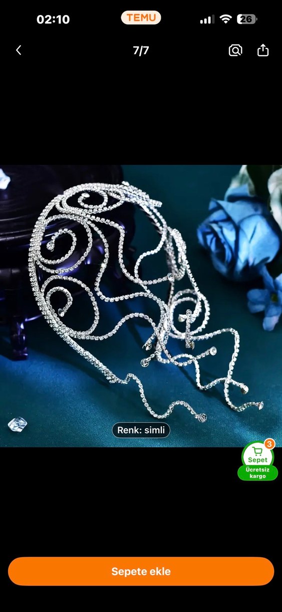 Simli Metal Saç Aksesuarı sıfır - Görsel 5