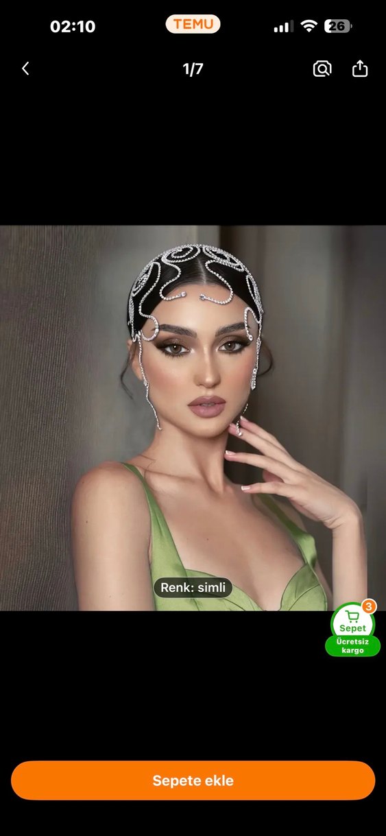 Simli Metal Saç Aksesuarı sıfır - Görsel 2