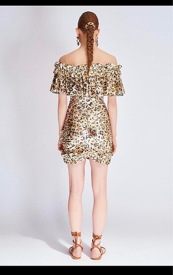 s Beden Raisa&Vanessa parlak leopar elbise