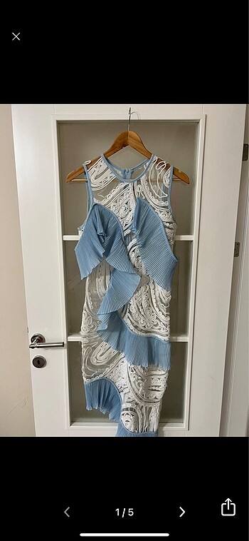 Zara Bebe mavisi dantel tül yurtdışı elbise