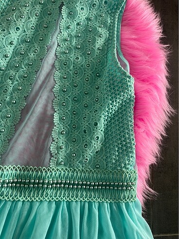 Yeni nil yeşili elbise ithal - Görsel 2