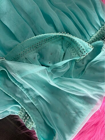 Yeni nil yeşili elbise ithal - Görsel 5