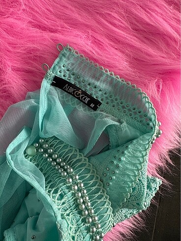 Yeni nil yeşili elbise ithal - Görsel 7