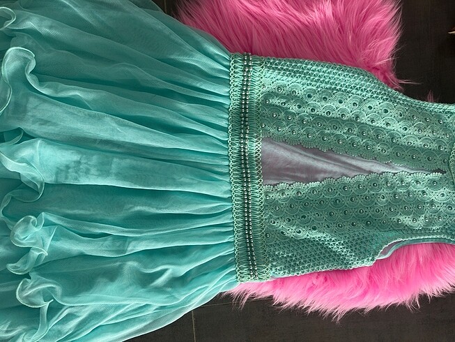 Yeni nil yeşili elbise ithal - Görsel 8