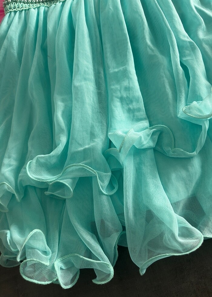 Yeni nil yeşili elbise ithal - Görsel 3