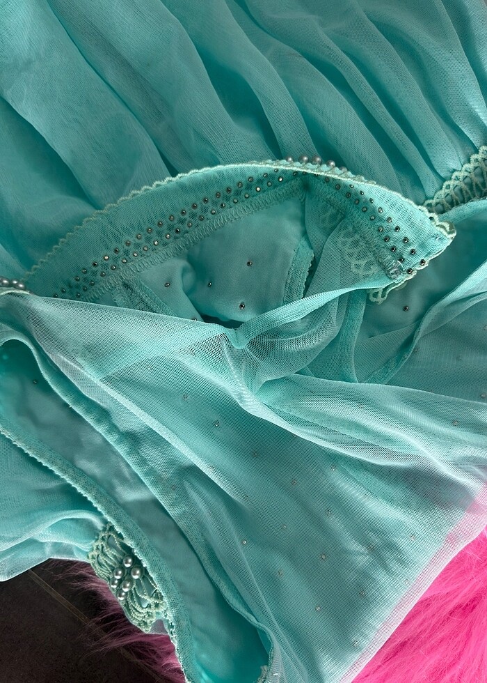 Yeni nil yeşili elbise ithal - Görsel 5