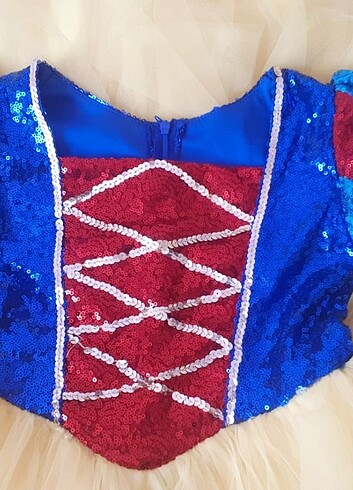 6 Yaş Beden mavi Renk Pamuk prenses kostümü