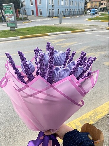 Beden mor Renk Örgü çiçek