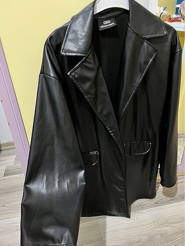 universal Beden siyah Renk Deri blazer ceket