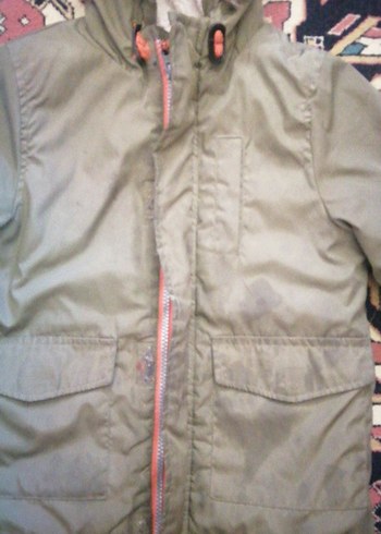 Kapüşonlu, Kürklü Kamuflaj Erkek Çocuk Mont - Görsel 2