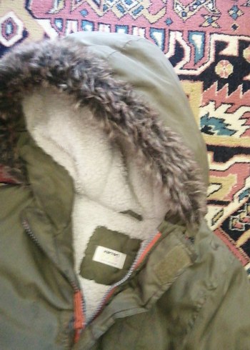 Kapüşonlu, Kürklü Kamuflaj Erkek Çocuk Mont - Görsel 6