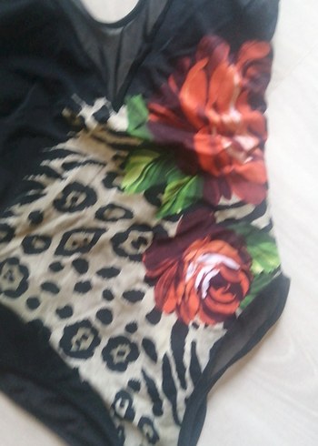 Çiçek ve Leopar Desenli Mini Mayo - Görsel 2