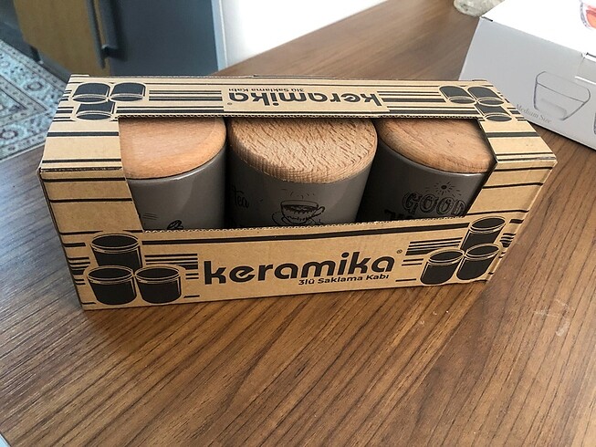 Keramika 3 lü saklama kabı seti