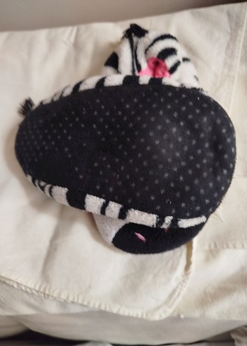 Kızlar için Renkli Zebra Desenli Sıcak Terlik - Görsel 4