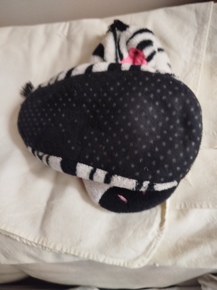 Kızlar için Renkli Zebra Desenli Sıcak Terlik - Görsel 4