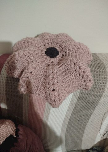 Örgü Bohem Kadın Bere - Pembe - Görsel 2