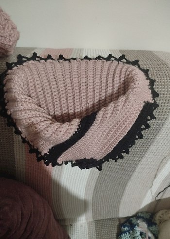 Örgü Bohem Kadın Bere - Pembe - Görsel 3