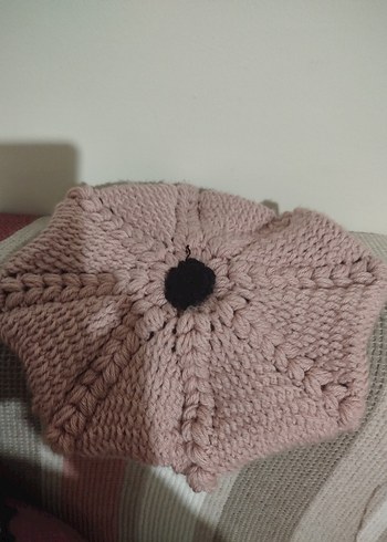 Örgü Bohem Kadın Bere - Pembe - Görsel 5