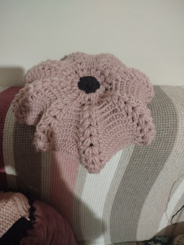 Örgü Bohem Kadın Bere - Pembe - Görsel 2