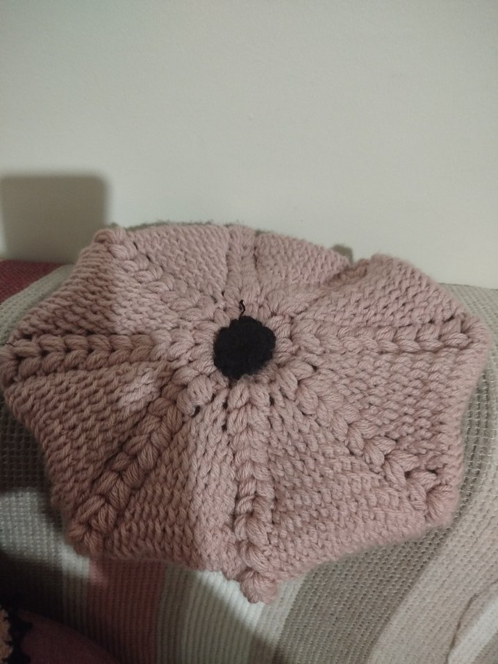 Örgü Bohem Kadın Bere - Pembe - Görsel 5