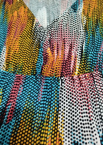 Renkli Batik Desenli Tunik belden lastikli ölçüleri vardır - Görsel 2