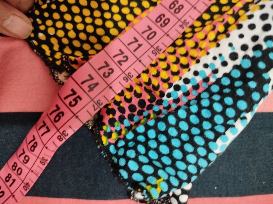 Renkli Batik Desenli Tunik belden lastikli ölçüleri vardır - Görsel 5