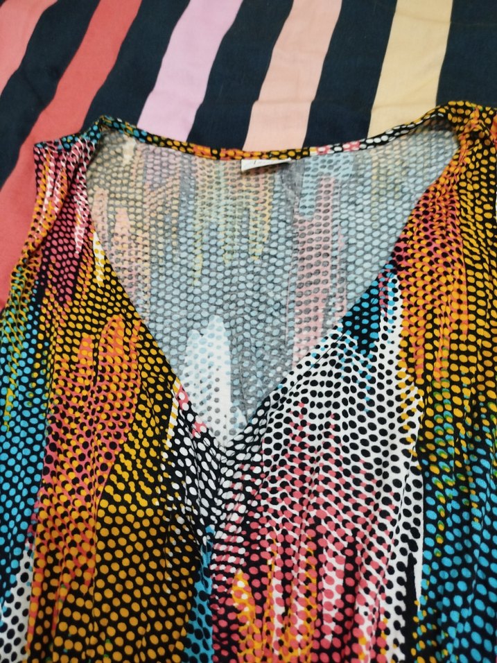 Renkli Batik Desenli Tunik belden lastikli ölçüleri vardır - Görsel 3