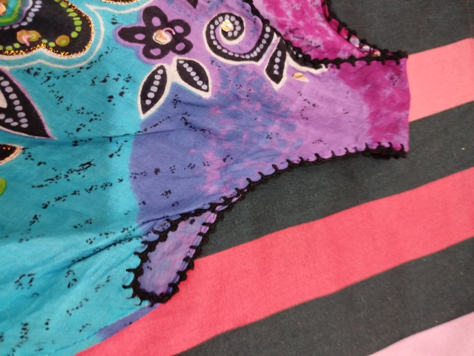 Boncuk Detaylı Renkli Bağlama Desenli Tunik şile bezi - Görsel 4