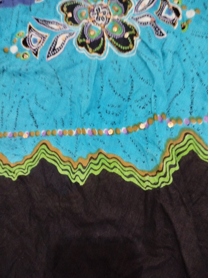 Boncuk Detaylı Renkli Bağlama Desenli Tunik şile bezi - Görsel 3