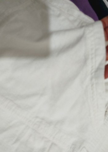 Beyaz Keten Mini Rahat Kesim Şort ölçüleri vardır - Görsel 2