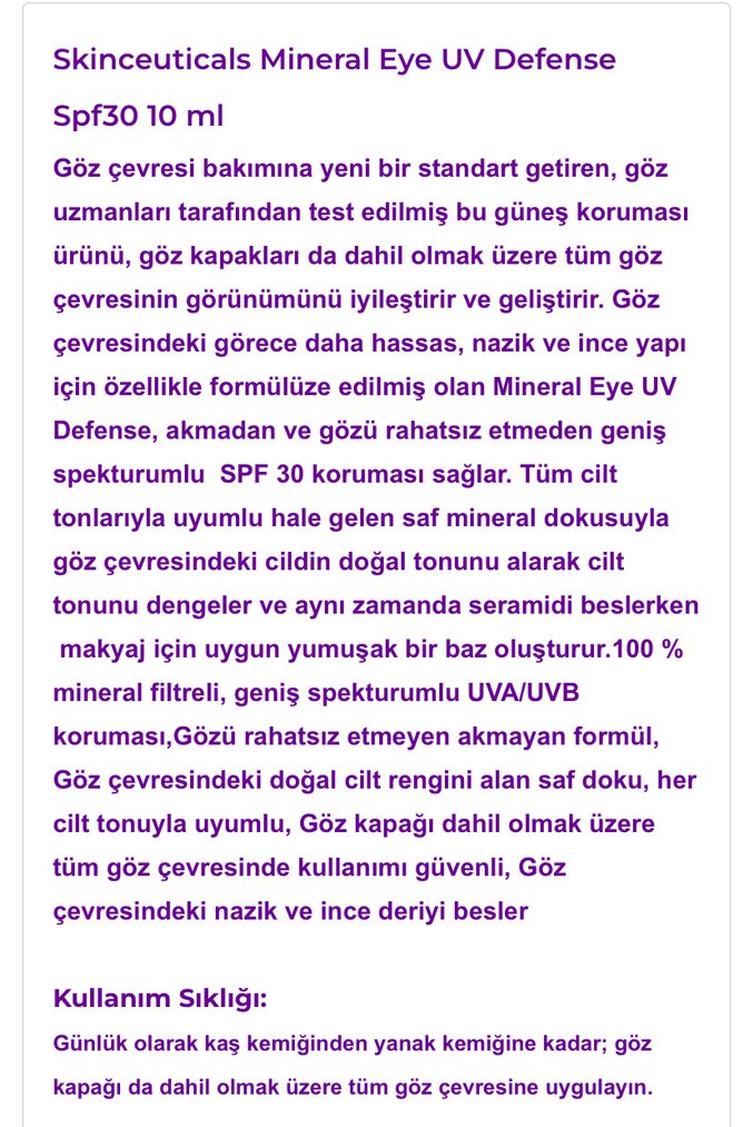 Skinceuticals Mineral Eye UV Defense SPF30 Göz Kremi - Görsel 2