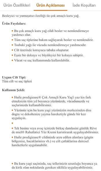 Nuxe Nuxe yağ