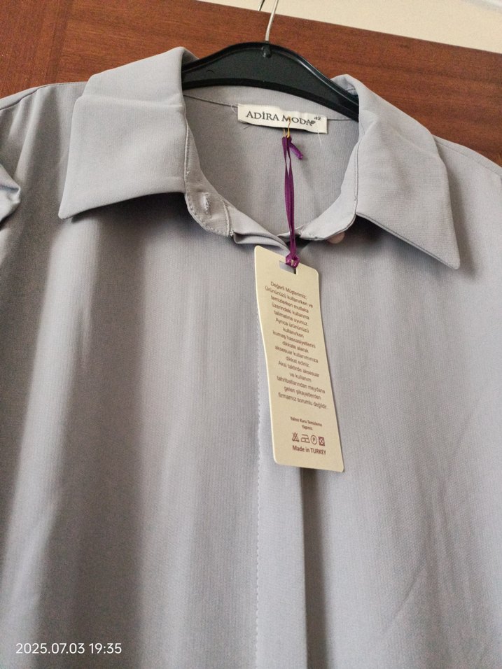 Gri Uzun Kollu Kadın tunik - Görsel 4