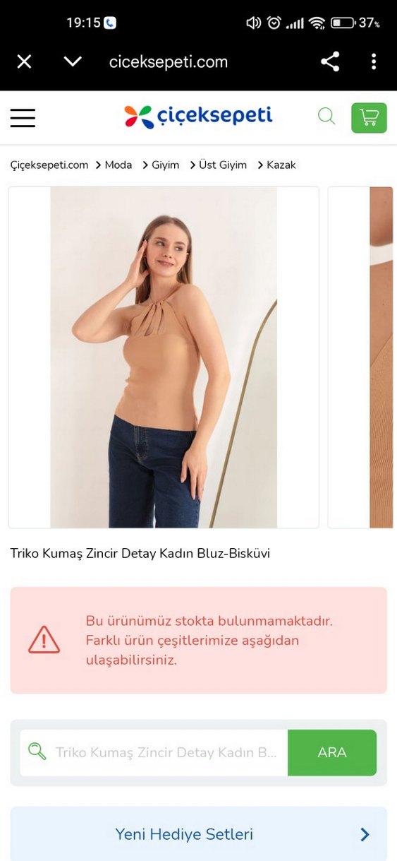 Zincir Detaylı Bej Kadın Bluz - Görsel 2