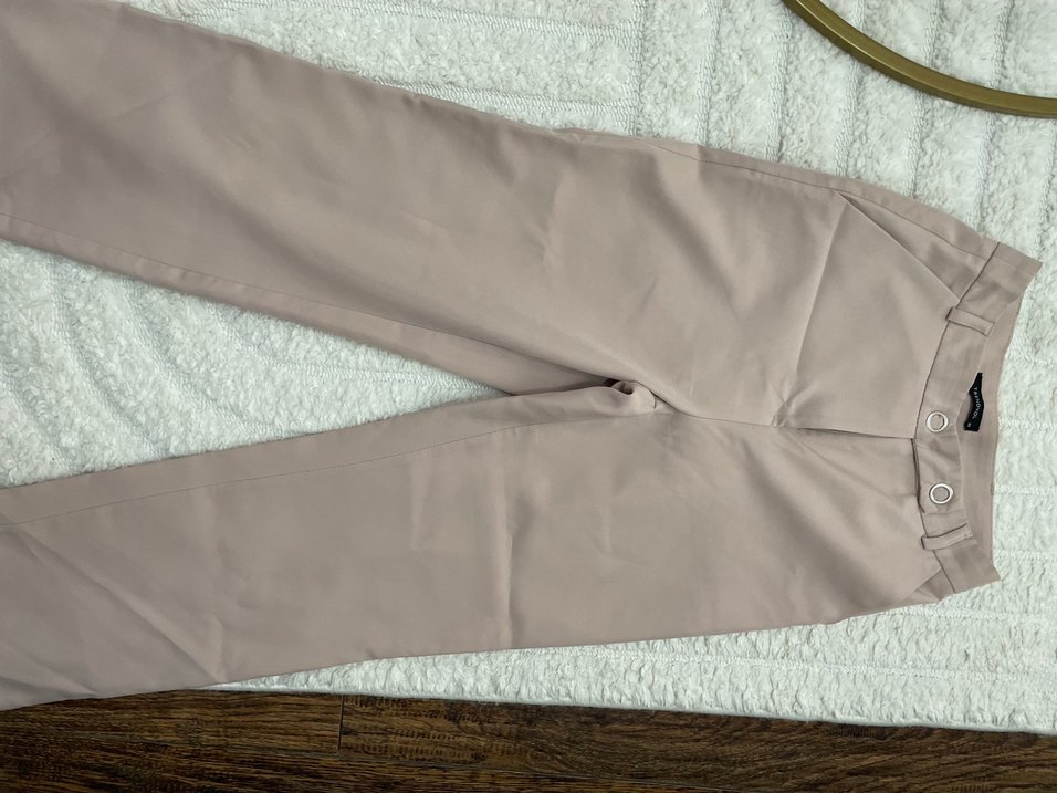 Bej Midi Kadın Kumaş Pantolon - Görsel 3