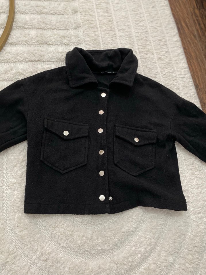 Siyah Düğmeli Kadın Kot Ceket - Görsel 2