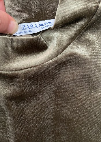 Kısa Kollu Yüksek Yakalı Süet Uzun Elbise - Görsel 4