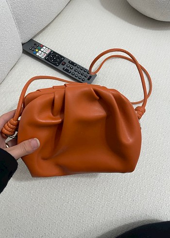 Deri Turuncu Minimalist Kadın Çanta - Görsel 3