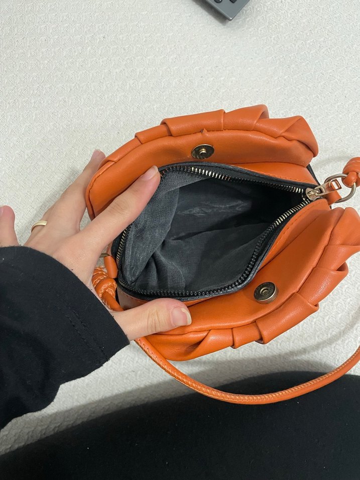 Deri Turuncu Minimalist Kadın Çanta - Görsel 5