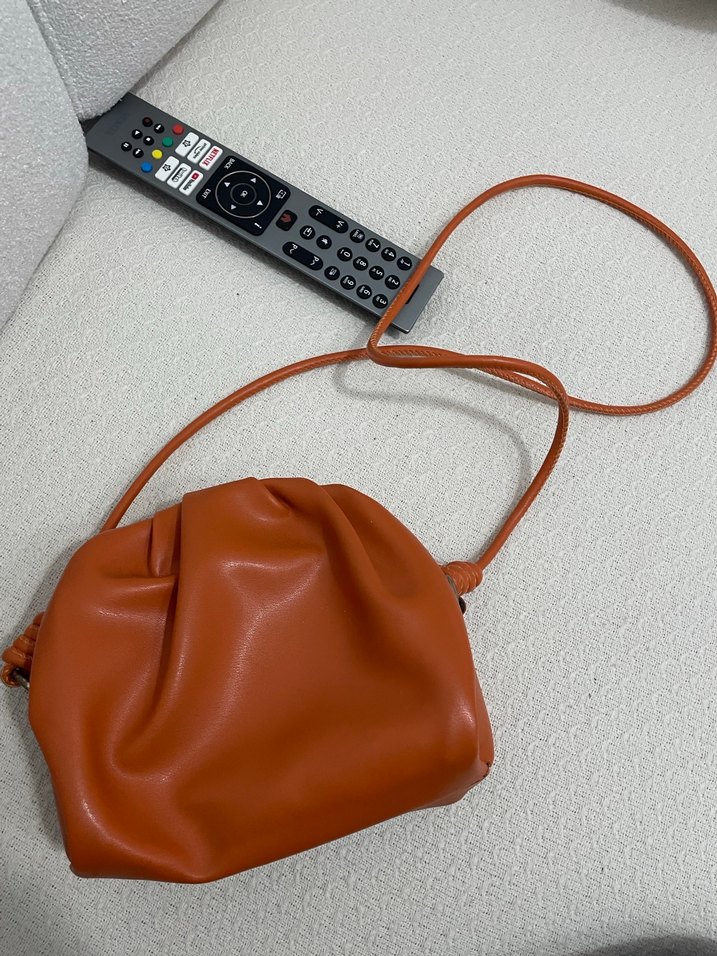 Deri Turuncu Minimalist Kadın Çanta - Görsel 2